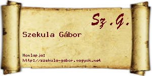 Szekula Gábor névjegykártya